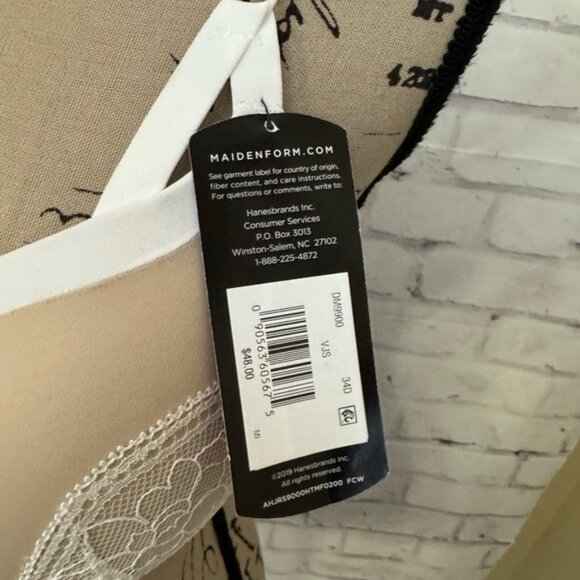 Maidenform Bra 34D Love The Lift Push Up And In‎ White Beige DM9900 New - Picture 2 of 9